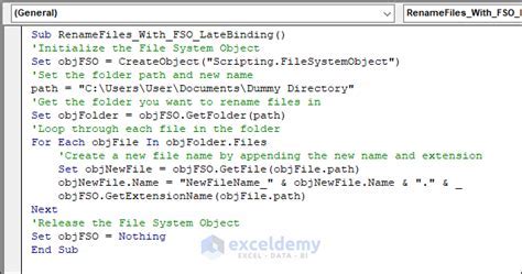 VBA rename file FSO