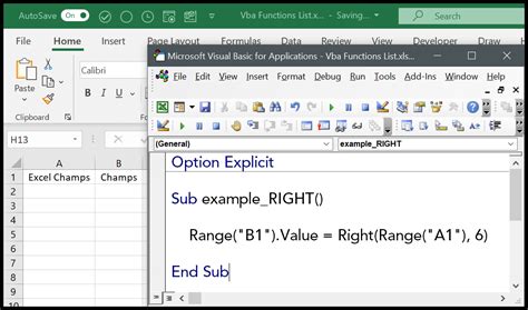 VBA Right Function Examples