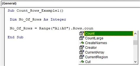 VBA Row Count Example