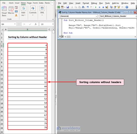 Sorting with Header in VBA