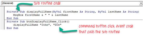 VBA Subroutine Arguments