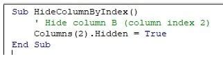 VBA Syntax for Hiding Columns