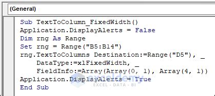 VBA Text to Columns Method