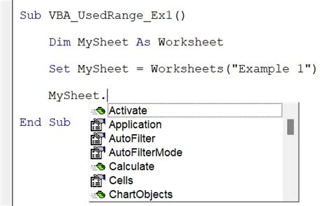 VBA Used Range Example 4