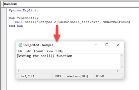 VBA WScript.Shell example