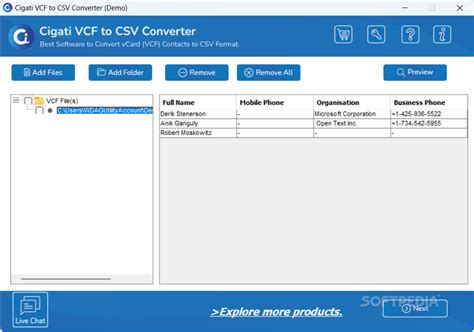 VCF to CSV Converter