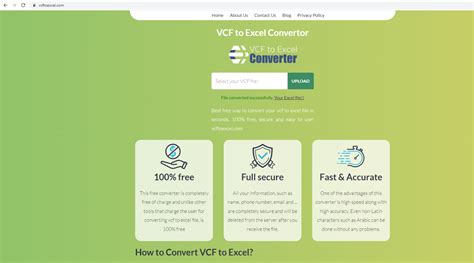 VCF to Excel Converter Online