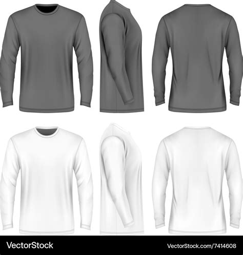 Vector Long Sleeve Shirt Template Design