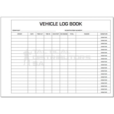 Vehicle log book template 1