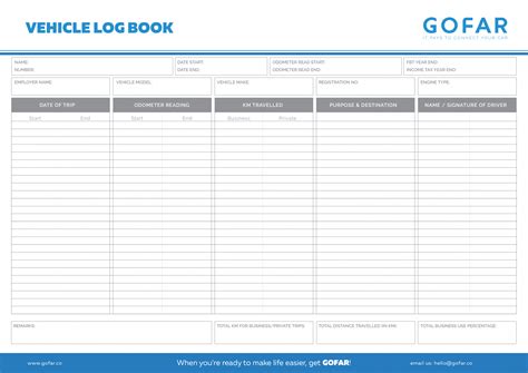 Vehicle log book template 2