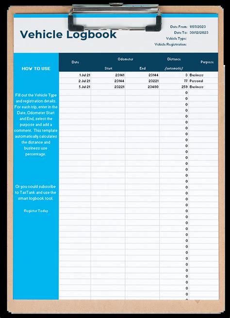 Vehicle log book template 4