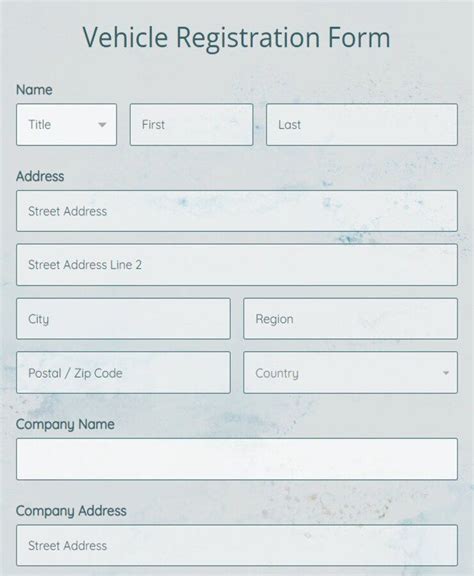 Vehicle Registration Forms