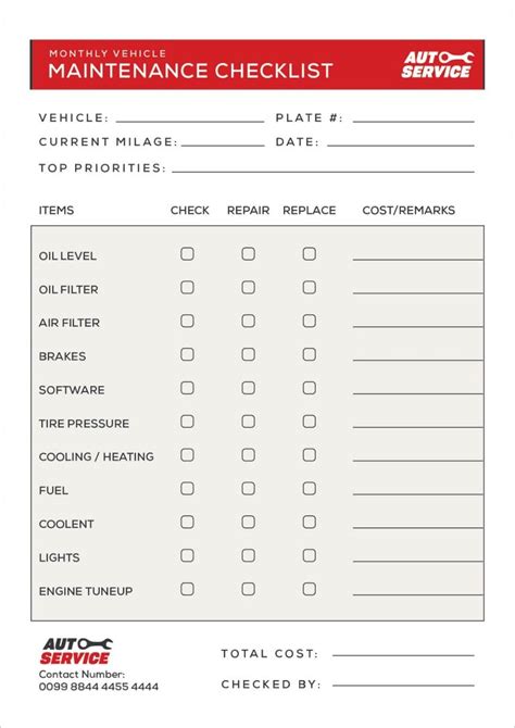 Vehicle Service Templates Tools