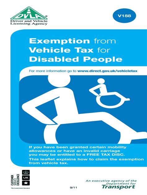 Exemptions available for vehicle tax