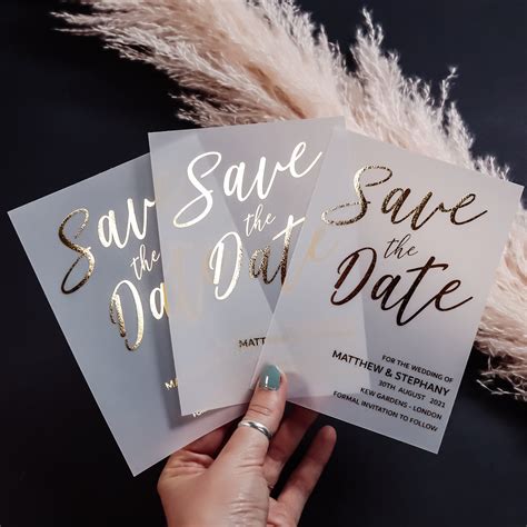 Vellum Save the Date Template Examples Designs