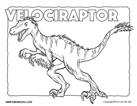 Velociraptor color by number printable