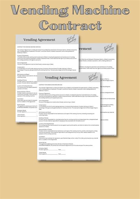 Vending Machine Contract Template Components