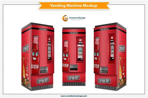 A vending machine wrap template mockup