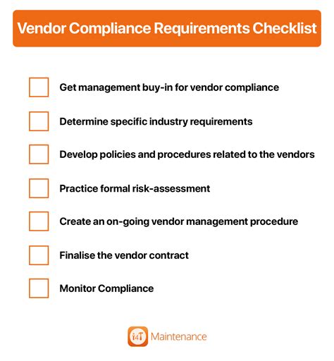 Vendor Compliance Checklist