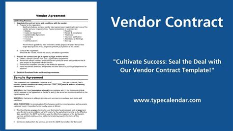 Creating a Standardized Vendor Contract