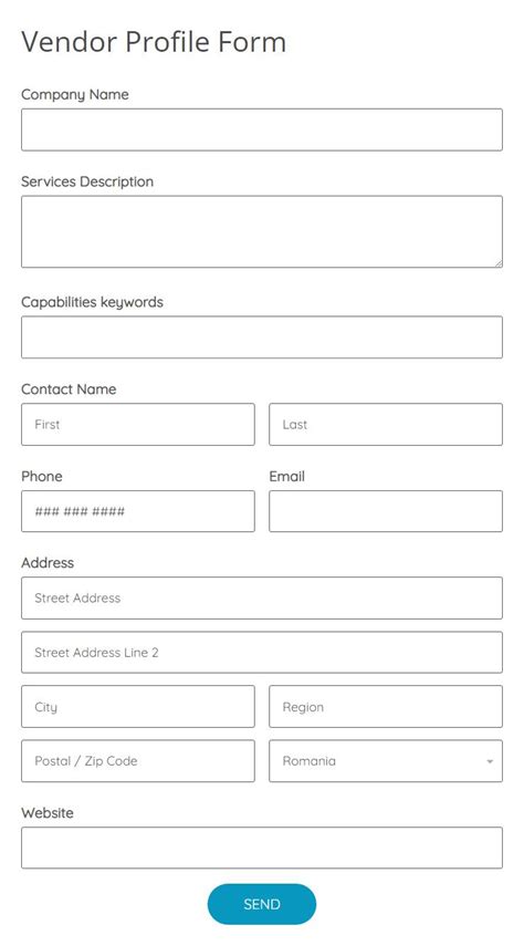 Vendor Profile Template