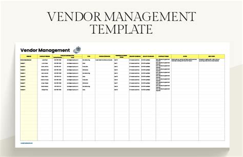 Vendor Quote Management Template