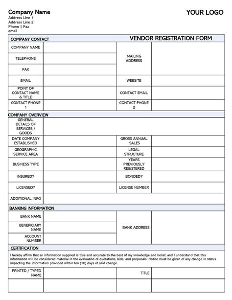 Vendor Registration Form Template FAQ