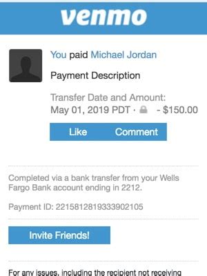 A screenshot of a custom Venmo template