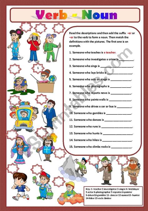 Verb and Noun Activities for Kids