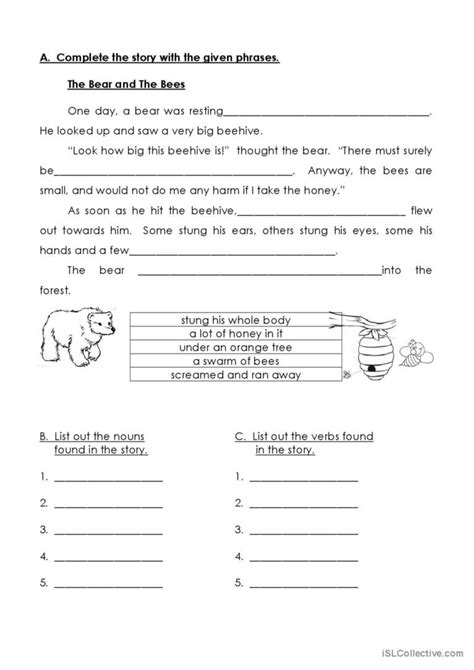 Verb and Noun Story Sequencing for Kids