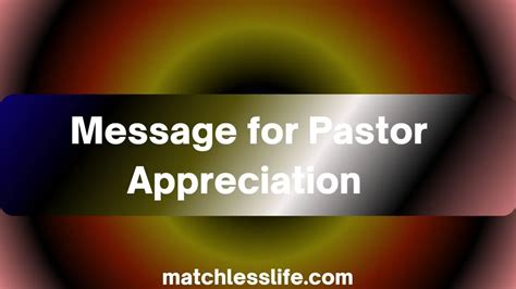 Verbal Affirmation for Pastor Appreciation