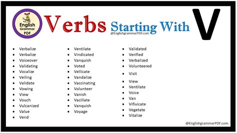 Verbs starting with V