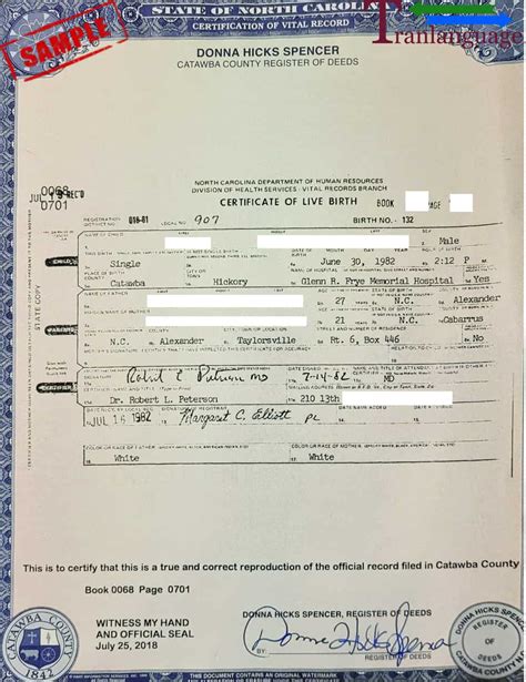 Verifying translated birth certificate