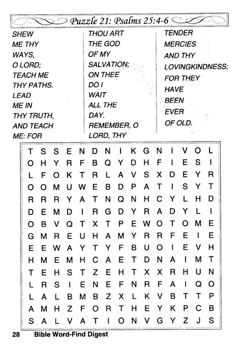 Verse-Based Word Searches for Christian Bible Study