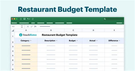 Vertex42 restaurant budget template