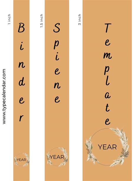 Vertical Binder Spine Template in Word 2