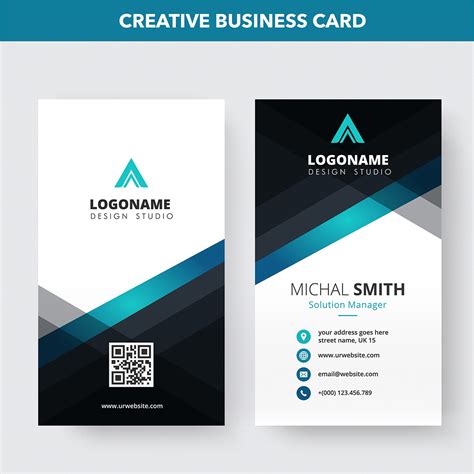 Vertical Business Card Design Templates Free PSD Image 9