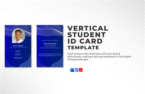 Vertical ID Card Template with Barcode