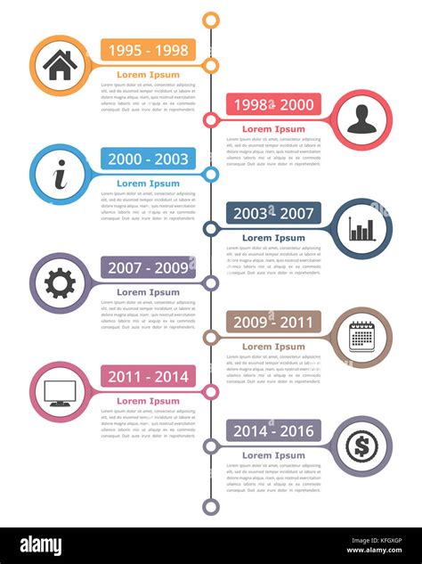 Vertical Timeline with Icons Template