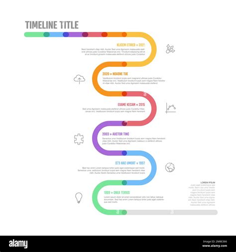 Vertical Timeline Template with Colors