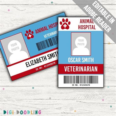 Veterinarian name tag template creations