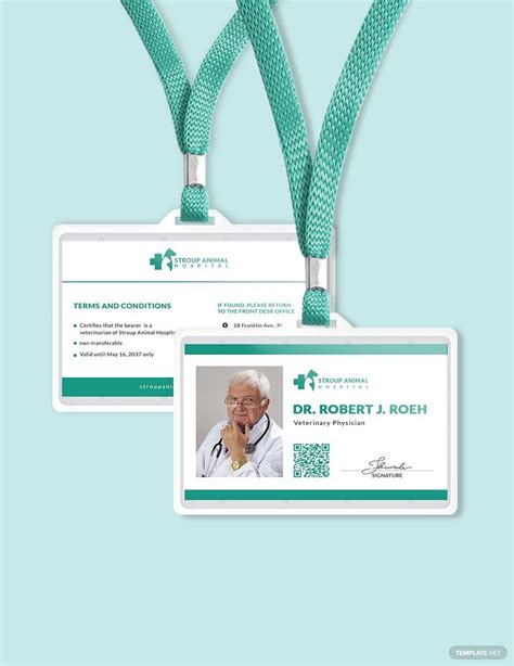 Veterinarian name tag template mockups