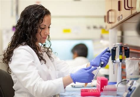 Veterinary researcher working in a lab