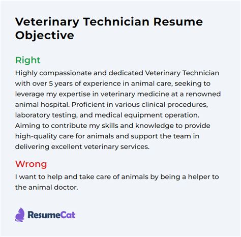 Veterinary Technician Resume Objective