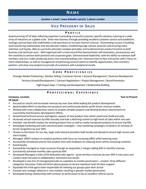 VP of Sales Resume Tips