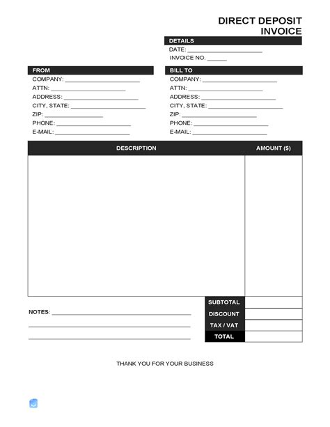 Video Editing Invoice with Deposit Template