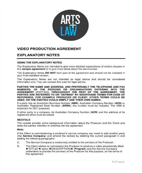 Video production agreement sample