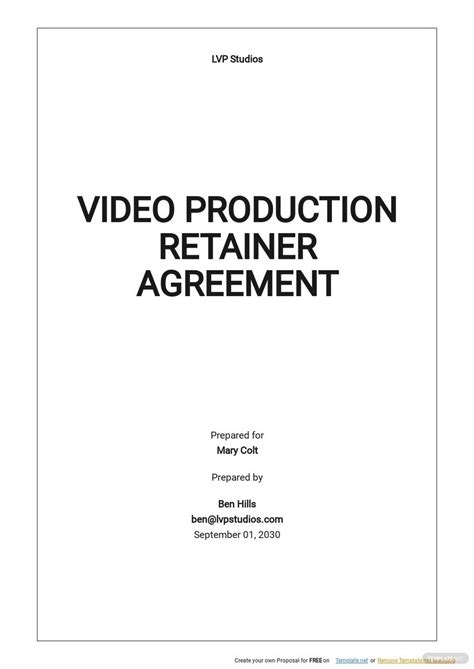 Video production retainer agreement