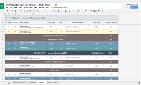 Video production scheduling template in Google Sheets