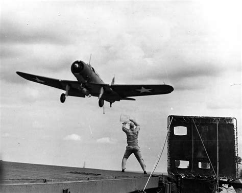 Vindicator dive bomber on landing